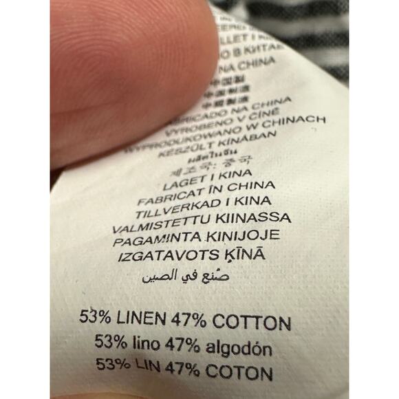 Michael Michael Kors Women Pants Black White Striped Linen Blend Wide Leg Sz 16 - Picture 8 of 8